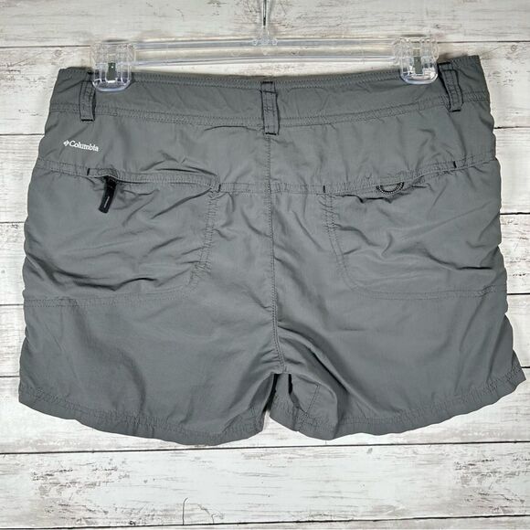 Columbia Omni Shade Cargo Hiking Outdoor Grey 5” Shorts Women’s Sz 14 - Picture 2 of 5